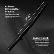 E-BOGU | Polypropylene Bokken (24.5) with Sheath | Martial Arts Equipment | Samurai Practice Set for Training