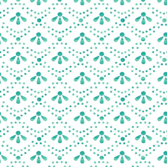 The Pioneer Woman Teal Tonal Scallop Peel And Stick Vinyl Wallpaper, 215-in by 20.5-in, 30.75 sq. ft.