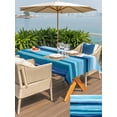 thumbnail image 6 of 52x70 Inch Outdoor Tablecloth with Umbrella Hole Zipper Rectangle Blue Ocean Rectangular Tablecloths Outside Waterproof Beach Blue Green Stripes Waves Watercolor Patio Table Cover for Picnic Party, 6 of 8