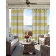 thumbnail image 4 of Yellow Striped Blackout Curtains, Light Blocking Print Window Curtains, Farmhouse Vintage Stripes Thermal Insulated Window Drapes for Living Room Kitchen Cafe 2 Panels, 104"W x 52"L, 4 of 9