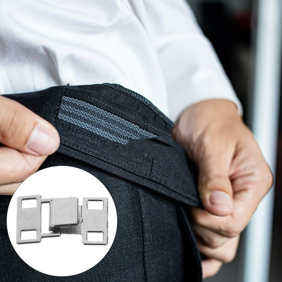 Greenadscape Pant Hooks Silver Metal 10 Sets 0.6x0.6x0.2in