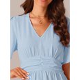 thumbnail image 5 of DARING DIVA Women's Swiss Dots Ruffle Midi Dresses S Light Blue, 5 of 6