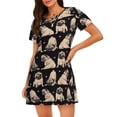thumbnail image 1 of Easygdp French Bulldog Camisón de manga corta para mujer, informal, estampado, 1 of 6