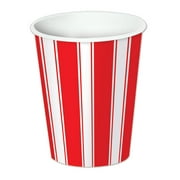 Red & White Stripes Beverage Cups, 9 Oz, 3 packs of 8 cups (24/Pkg)