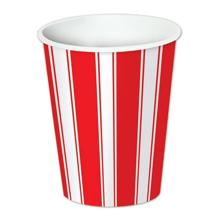 Red & White Stripes Beverage Cups, 9 Oz, 3 packs of 8 cups (24/Pkg)