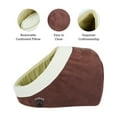 thumbnail image 4 of SUSSEXHOME Pets 13.8 x 17.7 x 13.8 Inches Washable Dog Bed for Small Dogs - Cozy Pet Tent Design Plush Dog Cave Bed - Semi Covered Hooded Cat Bed - ROSE, 4 of 7