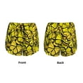 thumbnail image 5 of Vsdgher Yellow Butterflies Print Women's Running Double Layer Shorts High Waisted with Pockets Elastic Yoga Workout Athletic Gym Sports, 5 of 8