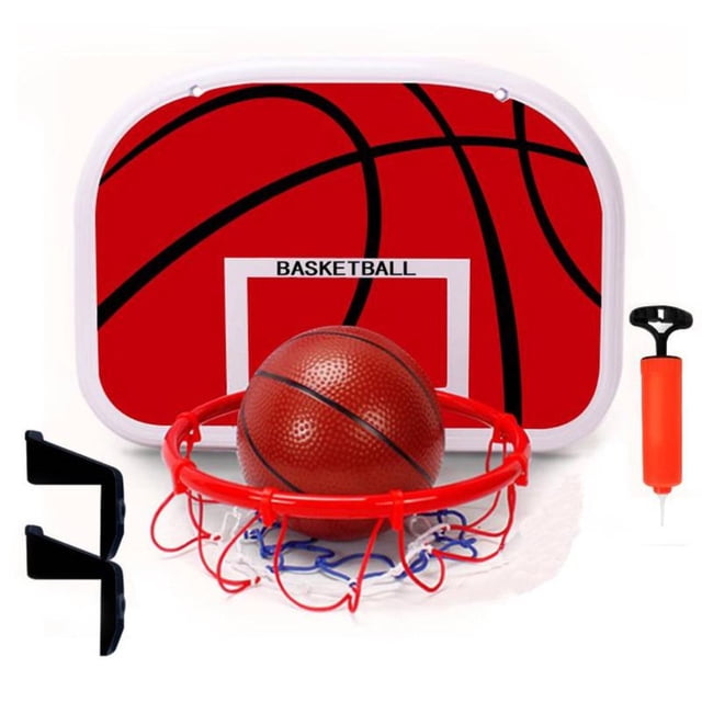 Ensemble de Panier de Basketball Ajustable pour Enfants : Jouet D\'entraînement Physique en Matériau Sûr, Design Compact, Éducatif Portable - Comprend une Sangle de Suspension et un Ballon de 14 cm pour Que les Tout-Petits et les Enfants Jouent