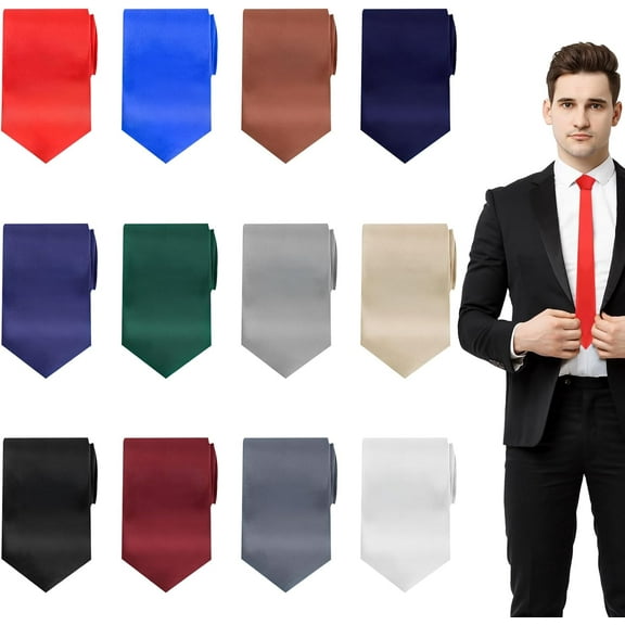 12 PCS Ties for Men - Elegant Mens Ties Set for Formal Occasions, Weddings, Business - Corbatas para Hombres Elegantes