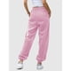 thumbnail image 4 of Pantalones Deportivos Holgados de Cintura Alta para Mujer, para Correr, Deportivos, de Entrenamiento, con Bolsillos Rosa M, 4 of 7