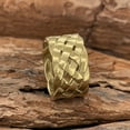 thumbnail image 5 of Viking Stainless Steel Weaving Ring -Men's Style Cuffs Ring -Historical Lovers Gifts -Party and Daily Wearing,Gold,7, 5 of 10