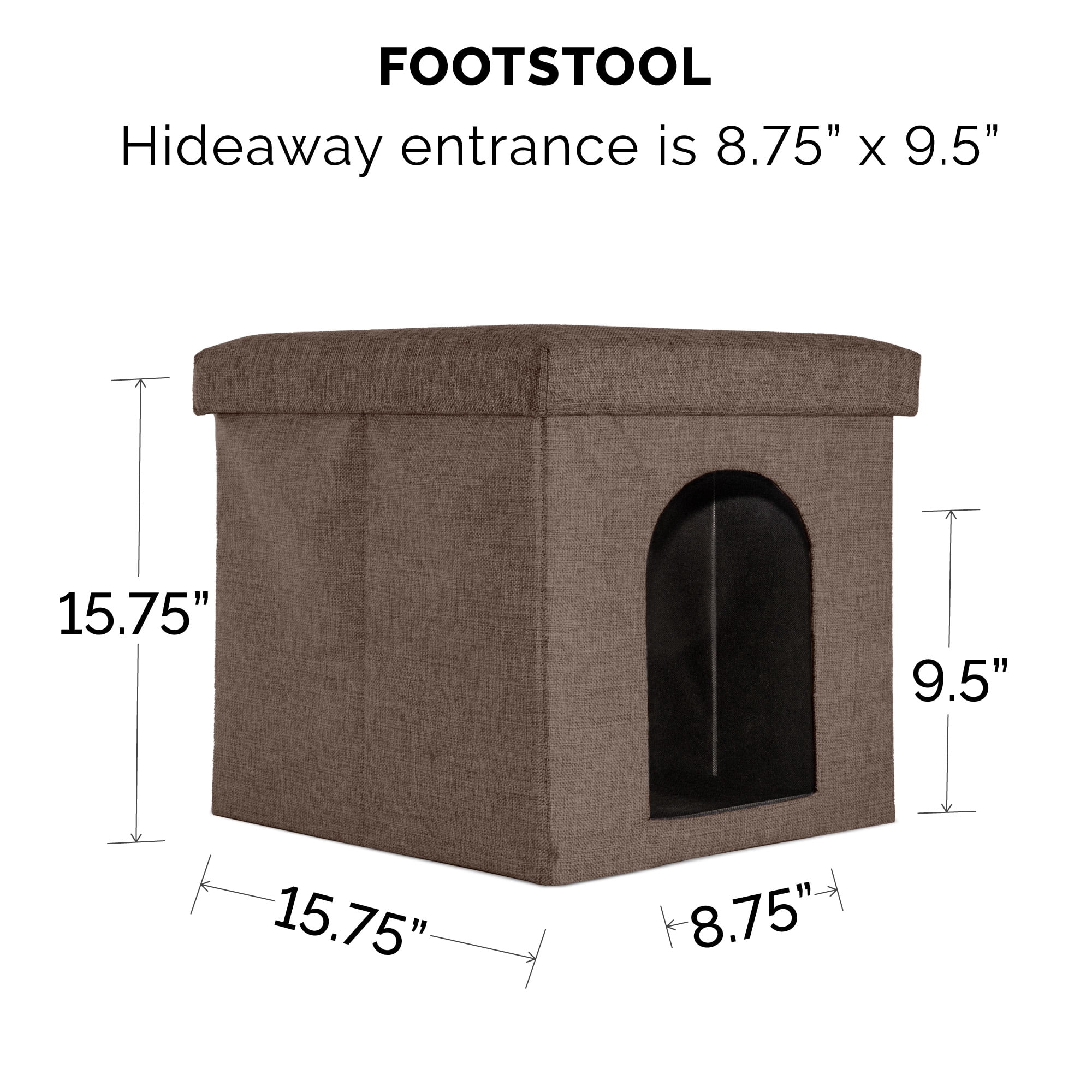 FurHaven Pet Products Small Pet House Footstool for Dogs & Cats - Coconut Brown