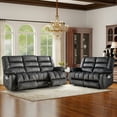 thumbnail image 2 of Ebello 2+3  Manual Recliner Sofa Set, Overstuffed Fabric Reclining Couch with Removable Console Featuring Cup Holders for Living Room and Home Theater(Dark Gray,), 2 of 6
