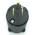 thumbnail image 5 of Journeyman-Pro 515PV 15 Amp 120-125 Volt, NEMA 5-15P, 2Pole 3Wire, Straight Blade, Male Plug Replacement Cord Outlet, Commercial Grade PVC Black (BLACK 10-PACK), 5 of 6