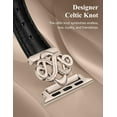 thumbnail image 3 of Wearlizer Slim Leather Band Compatible with Apple Watch Band 38/40/41/42/44/45/46/49mm Women, Celtic Knot Design Strap for iWatch Series 10 9 8 Ultra SE 7 6 5 4 3 2 1, 3 of 6