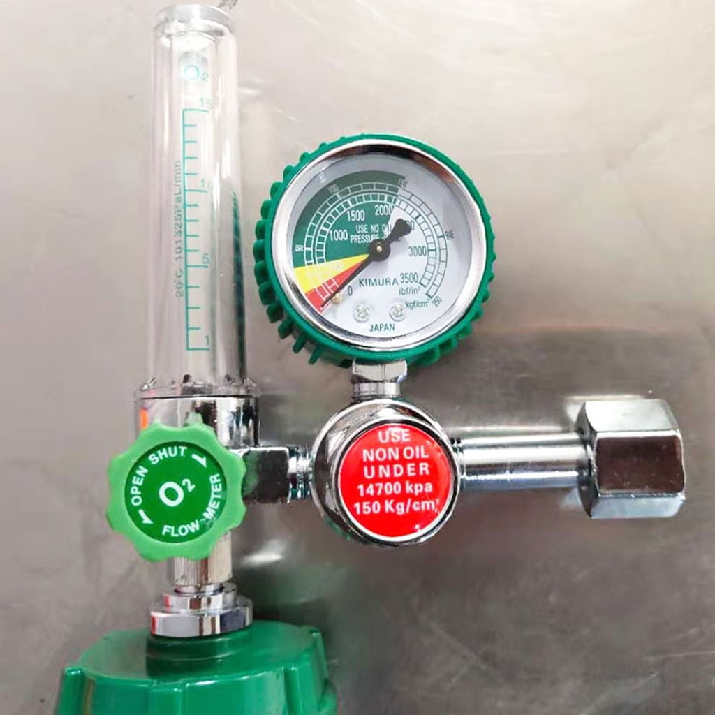 GENEMA Oxygen Pressure Gas Regulator Inhaler O2 Pressure Reducer Oxygen Gauge Flow