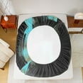thumbnail image 5 of jejeloiu Vintage Geometric Design Twin Sheet Sets,Black Cyan Graffiti Bedding For Adult 3pcs, 5 of 7