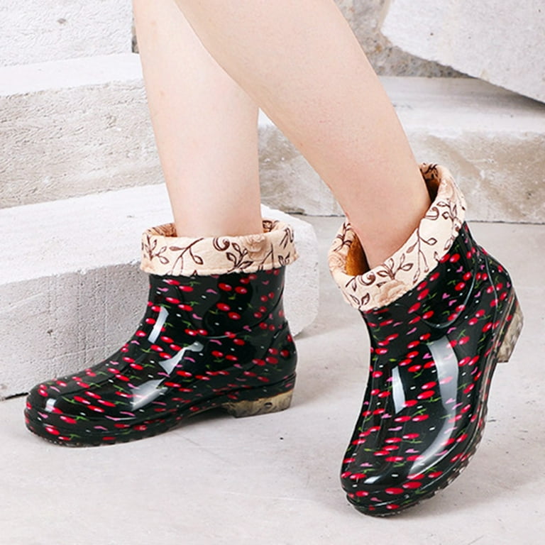 EHQJNJ Women Rain Boots Yellow Short Tube Women's Rain Boots - Main Image