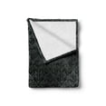 thumbnail image 2 of Dark Grey Soft Flannel Fleece Throw Blanket, Black Damask and Floral Elements Oriental Antique Ornament Vintage, Cozy Plush for Indoor and Outdoor Use, 60" x 80", Black Grey, by Ambesonne, 2 of 6