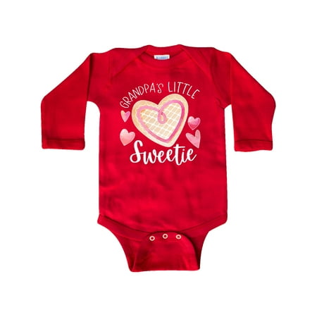 

Inktastic Grandpa s Little Sweetie with Pink Heart Cookie Gift Baby Boy or Baby Girl Long Sleeve Bodysuit