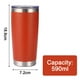 thumbnail image 2 of Vaso de 20 oz con tapa, vaso de viaje de acero inoxidable de doble pared con aislamiento al vacío, taza de café con aislamiento duradero, con revestimiento de polvo azul marino, taza térmica con tapa, 2 of 5