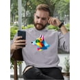 thumbnail image 2 of Colorful Corgi Potrait Sweatshirt Men -Image by Shutterstock, Male 4X-Large, 2 of 4