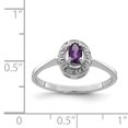 thumbnail image 2 of 925 Sterling Silver Rhodium Amethyst and Diamond Ring, 2 of 2