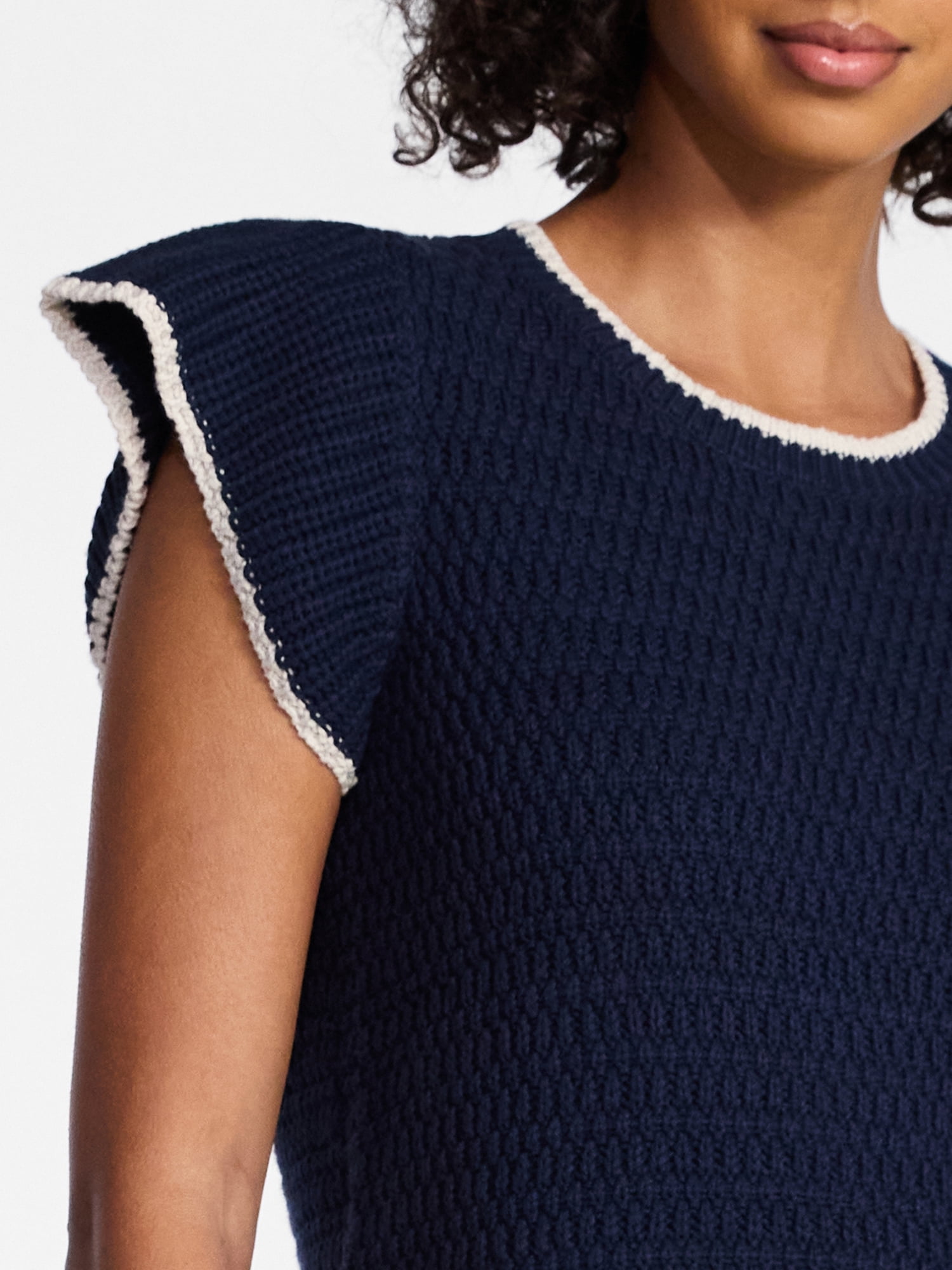 Time and Tru Women's Flutter Sleeve Sweater, Lightweight, Sizes XS-XXXL