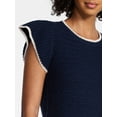 thumbnail image 5 of Time and Tru Women's Flutter Sleeve Sweater, Lightweight, Sizes XS-XXXL, 5 of 6