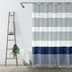 thumbnail image 1 of Cortina de ducha Awellife con borla a rayas azul marino, 213 x 183 cm, 1 of 6