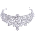 thumbnail image 4 of Bridal Rhinestone Crown Accessories for Wedding Photos Silver Color Lightweight and Durable, 4 of 8