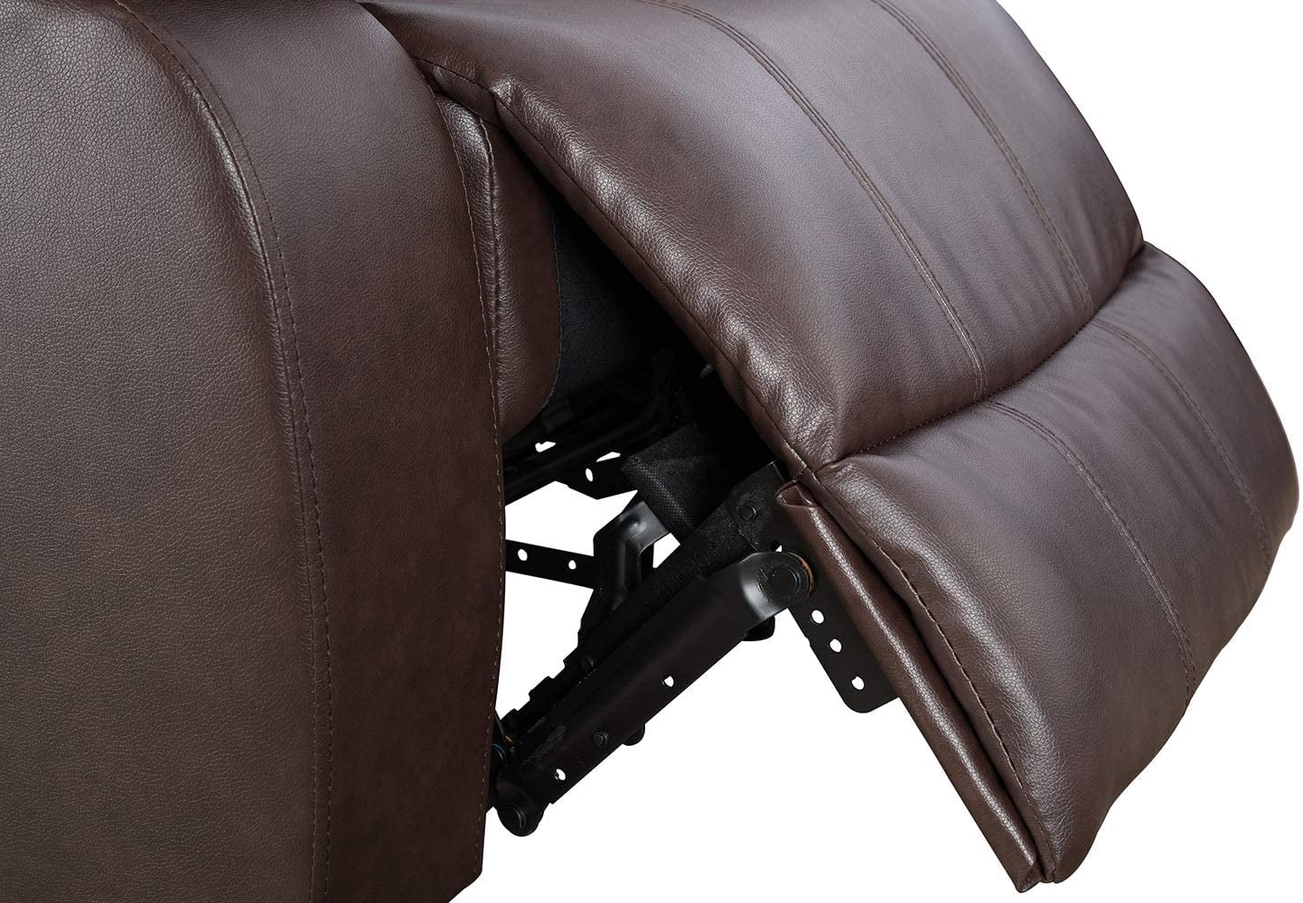 PonLiving 74'' Faux Leather Pillow Top Arm Reclining Loveseat,Brown