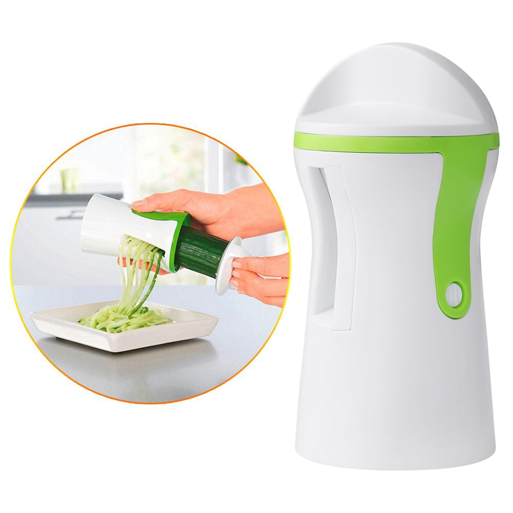 FDA Certified & All-round Protection Detachable Clear Heavy Duty Compact Veggie Spiral Cutter,Easy-Use Vegetable Zucchini Pasta Spaghetti Maker Handheld Spiral Slicer 2nd Generation 