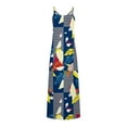 thumbnail image 5 of CEHVOM Robes d'Été pour Femmes Décontractées Boho Imprimées à Bretelles Anneau Plage Longue Robe Maxi avec Poches, 5 of 5