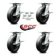 thumbnail image 2 of 8 Inch Polyolefin Caster Set with Roller Bearing and Brakes/Swivel Locks SCC, 2 of 2