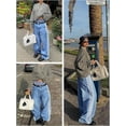 thumbnail image 6 of EMMIOL Men's Y2K Baggy Jeans Wide Leg Stretchy Denim Pants, Skater Striped Oversized Streetwear Casual Trousers, 6 of 6