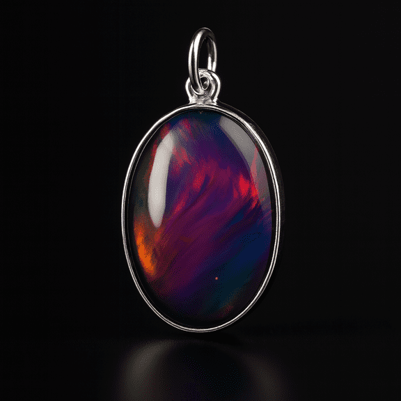 Natural Opal Multicolor Pendant Gemstone 925 Sterling Silver 29.35 Carat Jewelry Accessory for a Jewelry Collection