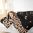 thumbnail image 5 of Meiyoeat Animal Leopard Letter R Bedding Comforter Set 7pcs for Women Juniors, Classic Polka Dot Queen Bedding Sets for Bedroom, Black Beige Brown,Black Reversible, 5 of 6
