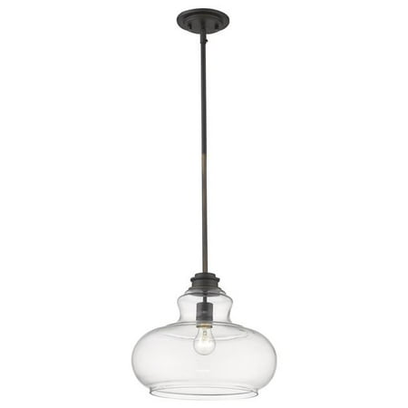 

HomeRoots 398221 11.25 x 13.75 x 13.75 in. Torrel 1-Light Oil-Rubbed Bronze Pendant