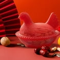 thumbnail image 7 of YingYouFu Easter Decor Vintage Glass Hen on Nest Dish with Lid - Large Pedestal Rooster Glass Candy Bowl, Colorful Crystal Candy Jar for Snacks, Dessert, Cookies | Home Kitchen Office Tabletop Decor, 7 of 7