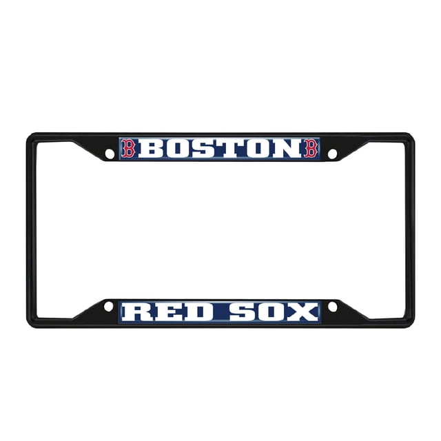 Fan Mats 31299: Boston Red Sox Metal License Plate Frame Black Finish