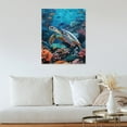 thumbnail image 4 of Turtle Swimming Poster Canvas- Perfect for Wall Artrations,Dining Room Decor, Bedroom Art, Wall Decor Living Room, Wall Art, Frameless 8x10inch, 4 of 7