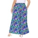 thumbnail image 4 of Pantalones de pierna ancha de flores para mujer Agnes Orinda en tallas grandes, con lazo frontal, estilo bohemio, fluidos, casuales, para playa, con bolsillos, 2X azul oscuro y púrpura, 4 of 7