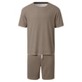 thumbnail image 7 of RUTAYY Men's Outfits Slim Fit Solid Color Round Neck Tshirts Shorts with Pocket 2 Piece Casual Everyday Wear Trendy Travel Clothing Sets, 7 of 7