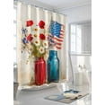 thumbnail image 3 of Fsddascl Independence Day Shower Curtain Set - Long 72" x 84" Washable Bathtub Curtain with 12 Hooks, Red Blue American Flag Poppy Flower Waterproof Fabric Stall Shower Curtains for Bathroom/Bathtub, 3 of 6
