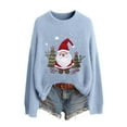 thumbnail image 3 of ZHOUCHANKIDS Christmas Sweaters for Women - Funny Festive Womens Christmas Sweaters - Cute Winter Holiday Outfit Sky Blue L, 3 of 6