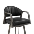 thumbnail image 4 of Silla Taburete Benzara Marcy Giratoria con Estructura de Hierro y Cuero Sintético, 4 of 9