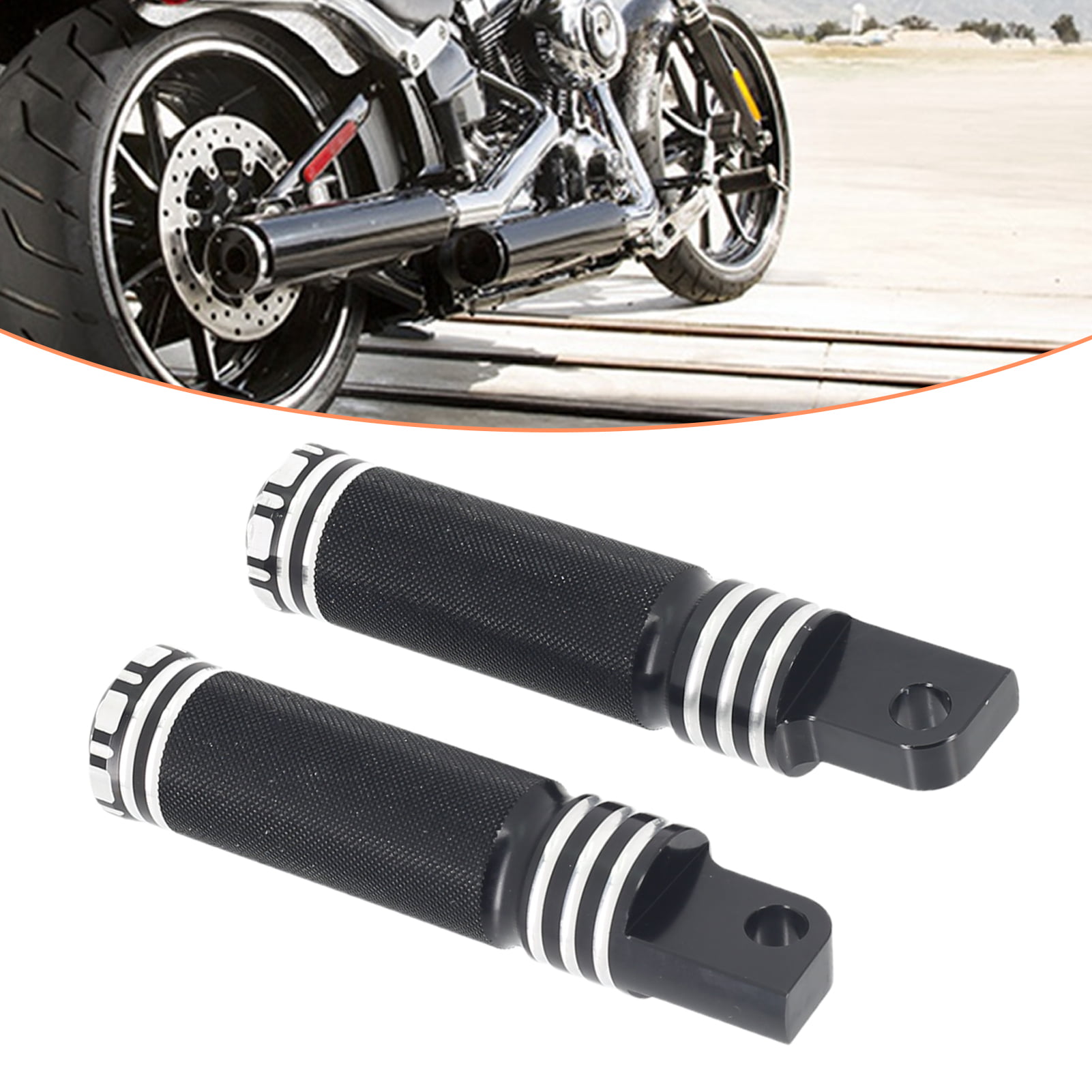 perfk CNC REAR FOOTREST FOOT REST PEGS for Harley XL883 1200 Black 