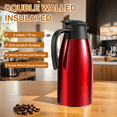 thumbnail image 6 of Red 304 Stainless Steel 2L Thermal Flask Vacuum Insulated Water Pot Coffee Tea Milk Jug Thermal Pitcher for Home and Office, 6 of 6