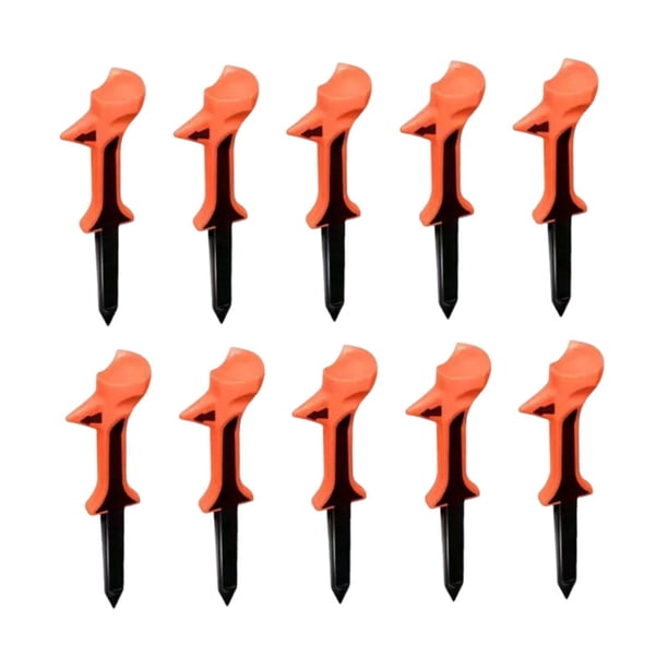 10 tees de golf para práctica al aire libre, ligeros, profesionales, resistentes y resistentes al desgaste. Naranja